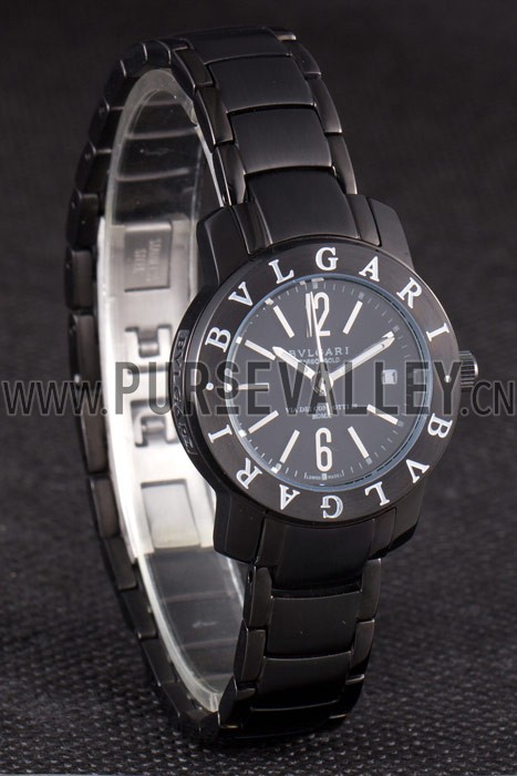 Bvlgari Bvlgari 27mm Black Dial Black Steel Case Black Steel Bracelet