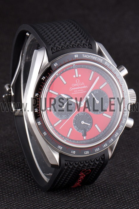 Omega Speedmaster Black Rubber Bracelet Red Dial 801421