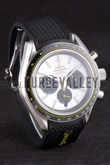 Omega Speedmaster Black Rubber Bracelet White Dial 801422