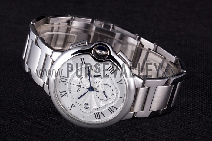 Cartier Ballon Bleu Chronograph White Dial Stainless Steel Case And Bracelet
