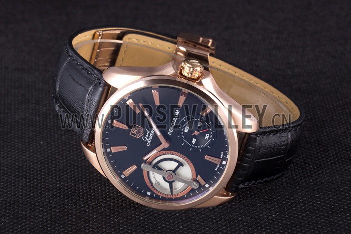 Tag Heuer Carrera Pendulum Black Leather Strap 7919