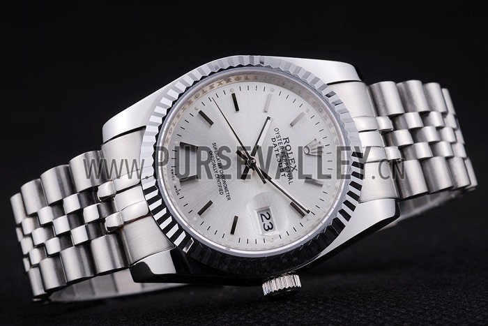 Rolex Datejust Silver Dial Ribbed Bezel 7457