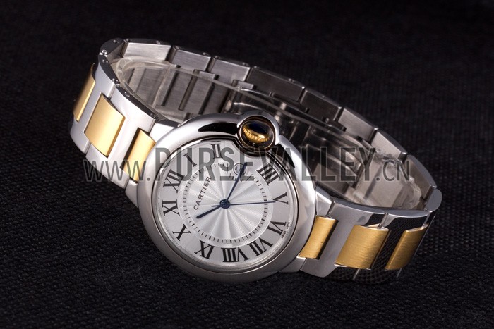 Cartier Ballon Bleu 42mm White Dial Stainless Steel Case Two Tone Bracelet