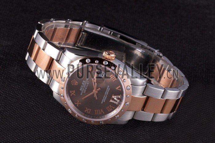 Rolex Datejust Diamond Bezel Brown Dial 7465
