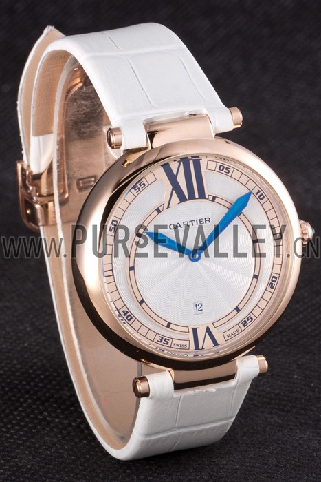 Cartier Ballon Bleu White Leather Strap 621449