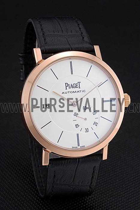 Piaget Altiplano Gold Case White Dial Black Leather Bracelet 622628