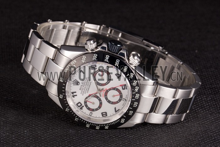Rolex Daytona Stainless Steel Black Enameled Silver Dial