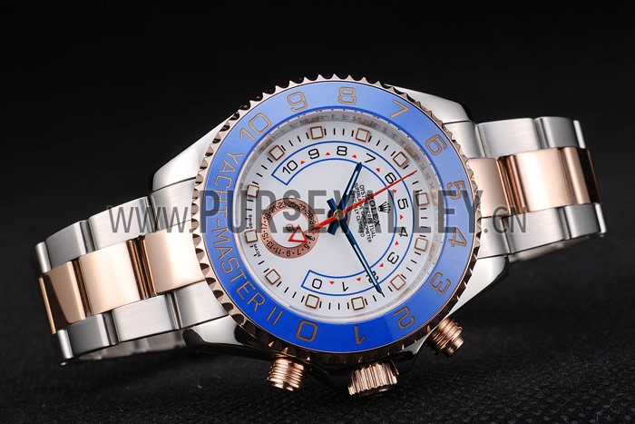 Rolex Yachtmaster Blue Ceramic Bezel White Dial Tachymeter