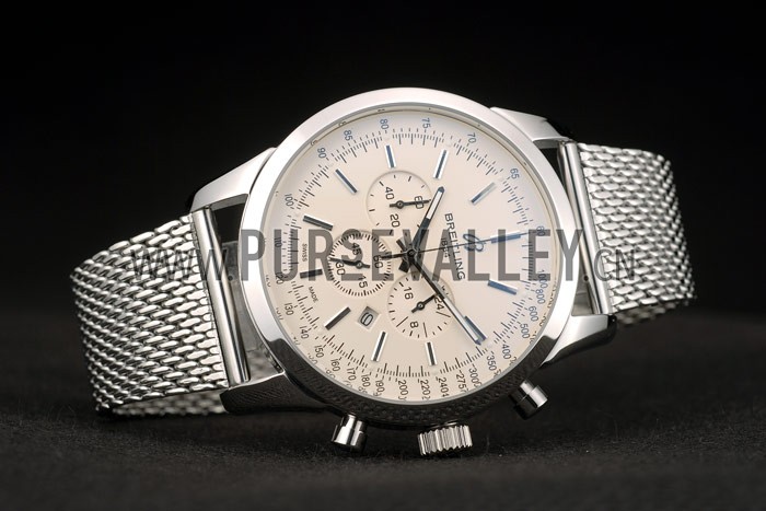 Breitling Transocean Stainless Steel Case Light Yellow Dial