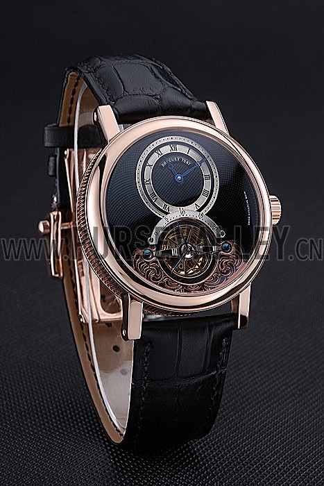 Breguet Classique Grande Complication Tourbillon Gold Case Black Dial Black Leather Strap 622211