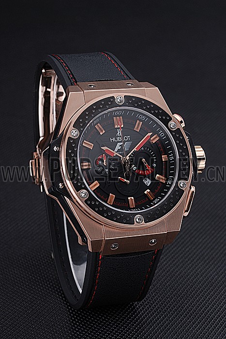 Hublot Big Bang King Power Formula 1 Gold Case Black Dial 622249