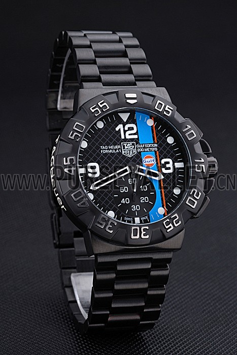 Tag Heuer Formula One Special Gulf Edition Black Dial And Blue Ion Plated Steinless Steel Bracelet 622288