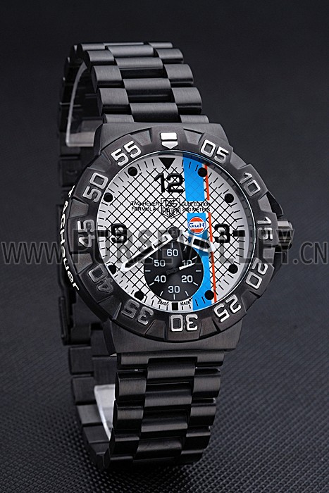 Tag Heuer Formula One Special Gulf Edition White And Blue Dial Ion Plated Steinless Steel Bracelet 622289