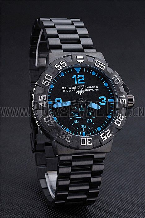 Tag Heuer Formula One Grande Date Black Dial Blue Numerals Ion Plated Steinless Steel Bracelet 622292