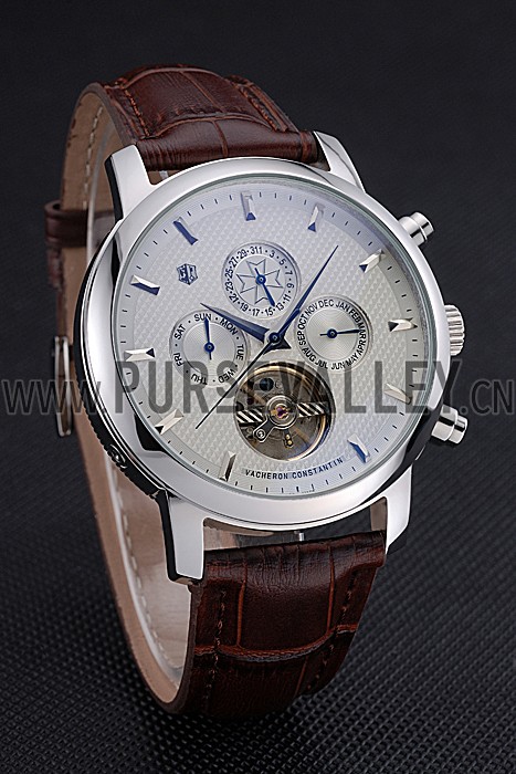 Vacheron Constantin Patrimony Traditionnelle Silver Case Brown Leather Strap 622304