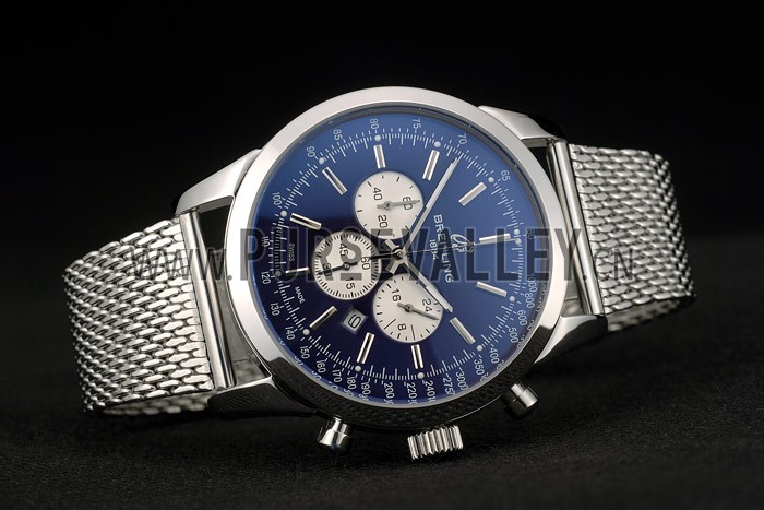 Breitling Transocean Stainless Steel Case Blue Dial