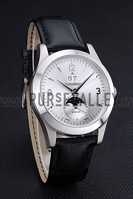 Jaeger LeCoultre Rendez-Vous Night And Day White Dial Black Leather Bracelet 622082
