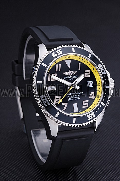 Breitling Superocean Black Yellow Dial Watch 622331