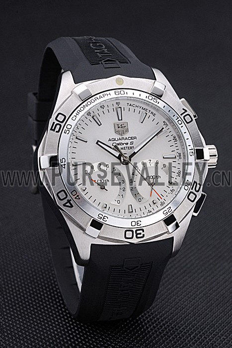 Tag Heuer Aquaracer Calibre S White Dial Black Rubber Band 622405