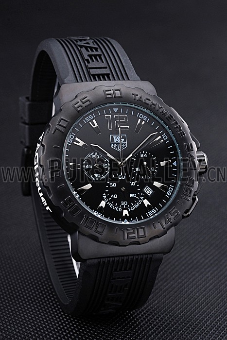 Tag Heuer Formula 1 Chronograph Black Dial Black Bezel White Numerals 622409