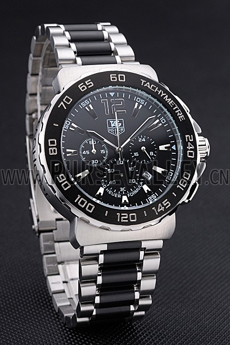 Tag Heuer Formula 1 Chronograph Black Dial Black Bezel Two Tone Stainless Steel Band 622412