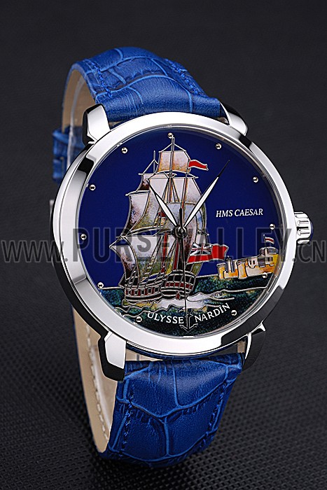 Ulysse Nardin Classico HMS Caesar Limited Edition Blue Leather Strap 622423
