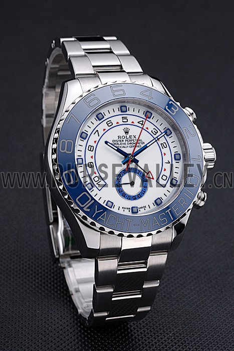 Rolex Yacht Master II White Dial Blue Bezel Stainless Steel Bracelet 622269
