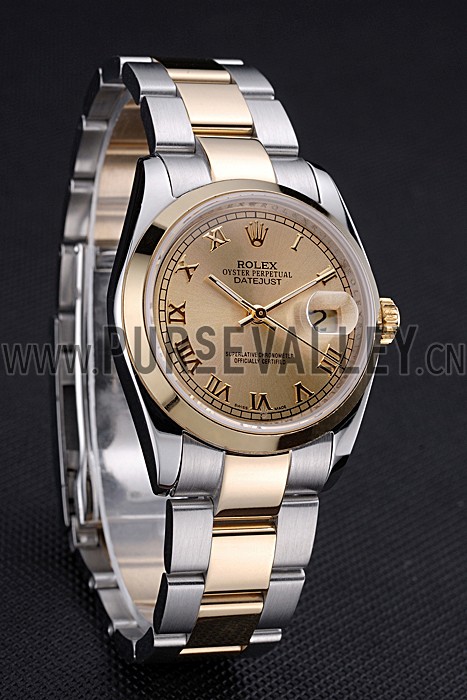 Rolex Datejust Stainless Steel And Gold Case Gold Dial 622265
