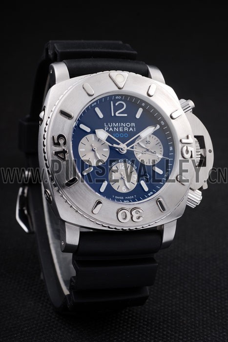 Panerai Luminor Brushed Stainless Steel Case Black Dial Black Rubber Strap 98166