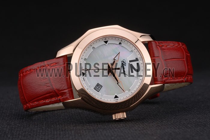 Chopard Red Leather Bracelet Watch 80276