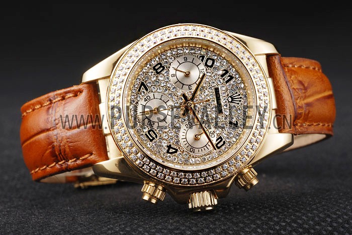 Rolex Daytona Lady Gold Case Crystal Studded Bezel Crystal Studded Dial 98237