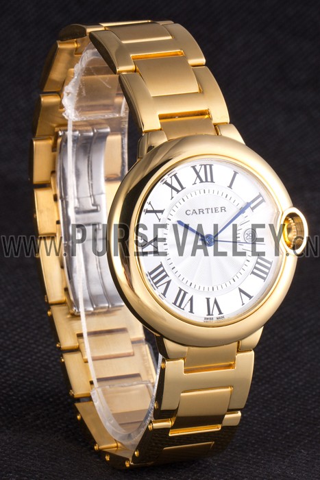 Cartier Ballon Bleu 42mm White Dial Gold Case And Bracelet