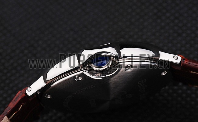 Cartier Ballon Bleu 42mm White Dial Stainless Steel Case Brown Leather Bracelet