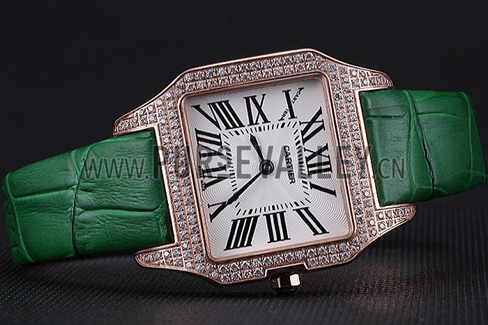Cartier Santos 100 Diamond Rose Gold Bezel 621912