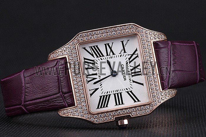 Cartier Santos 100 Diamond Rose Gold Bezel 621913