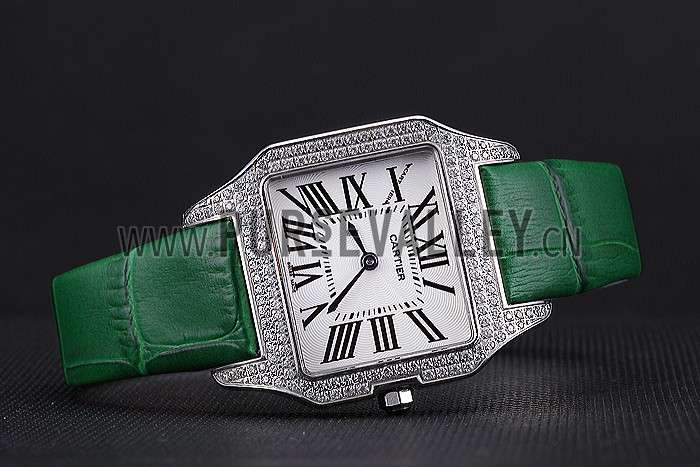Cartier Santos 100 Diamond Silver Bezel 621914
