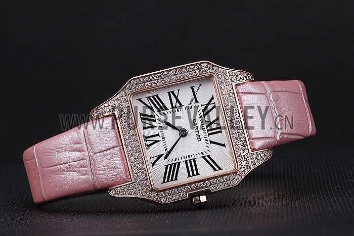 Cartier Santos 100 Diamond Rose Gold Bezel 621915