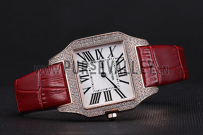 Cartier Santos 100 Diamond Rose Gold Bezel 621917