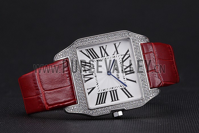 Cartier Santos 100 Diamond Silver Bezel 621928