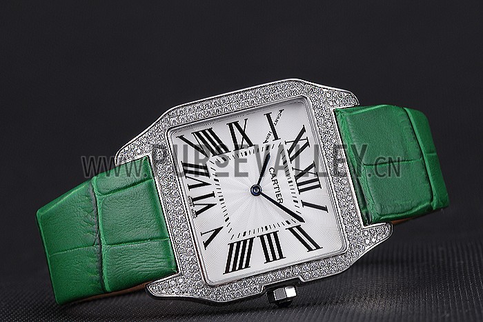 Cartier Santos 100 Diamond Silver Bezel 621929