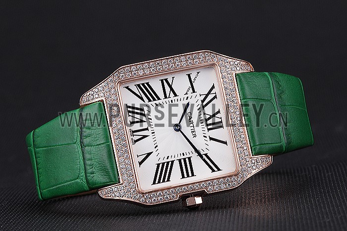 Cartier Santos 100 Diamond Rose Gold Bezel 621930