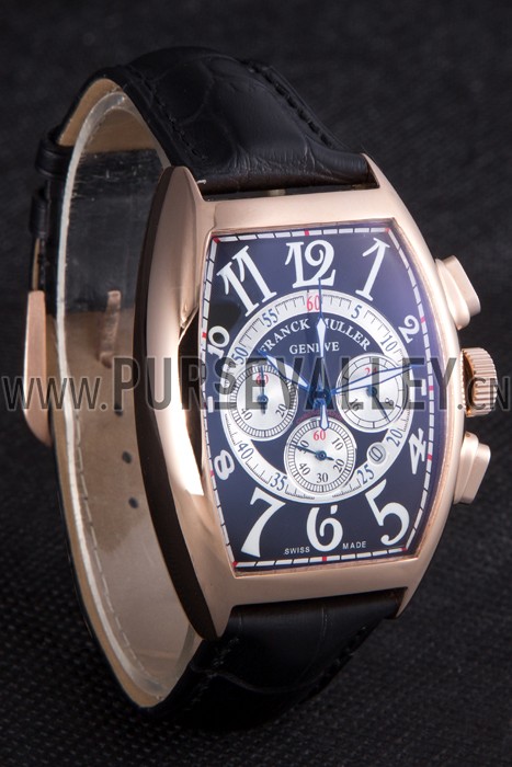Franck Muller Casablanca White Dial Numbers Rose Gold Bezel 80304