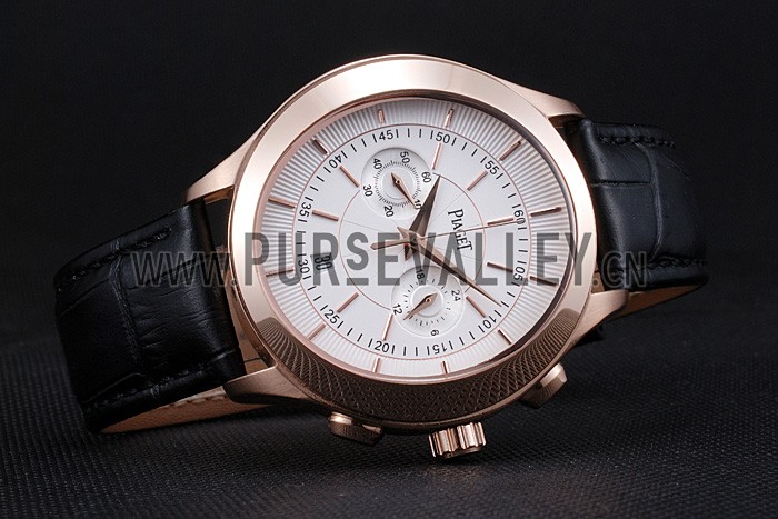 Piaget Gouverneur Chronograph Rose Gold White Dial 621980