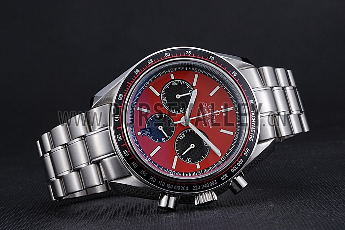 Omega Speedmaster Red Grey Stainless Steel Strap 622054