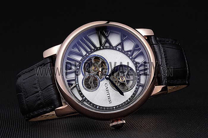 Cartier Rotonde Reversed Tourbillon White Dial 621949