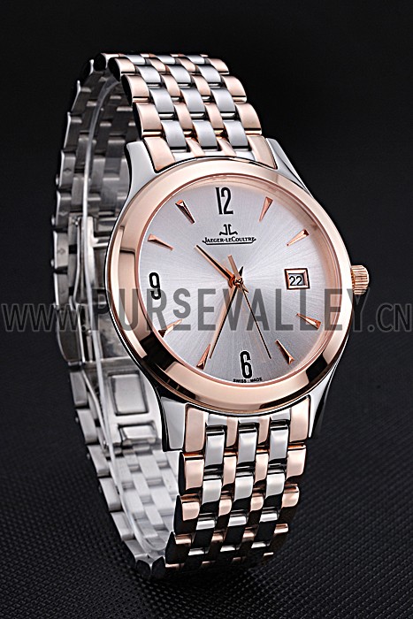 Jaeger LeCoultre Master White Dial Rose Gold Bezel Two Tone Band 622090