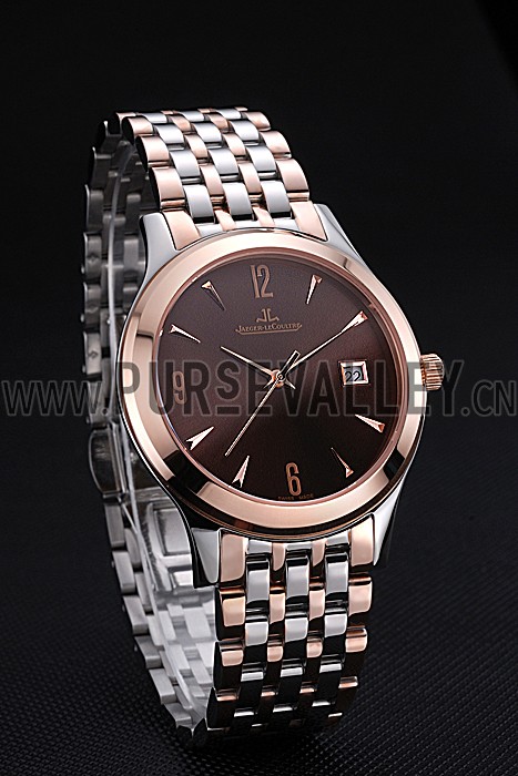 Jaeger LeCoultre Master Brown Dial Rose Gold Bezel Two Tone Band 622091