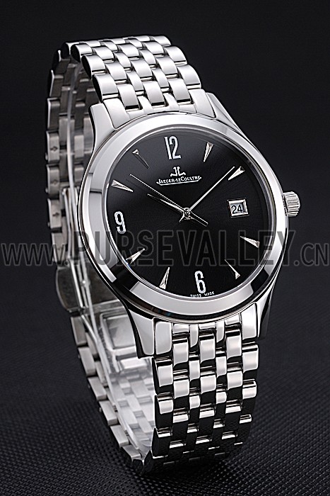 Jaeger LeCoultre Master Black Dial Stainless Steel Bezel Stainless Steel Band 622093