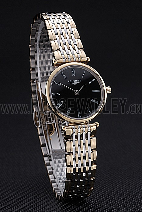 Longines La Grande Classique Two Tone Band Black Dial Femme 622098