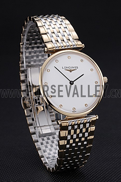 Longines La Grande Classique Two Tone Band White Dial Diamond Markers Homme 622101